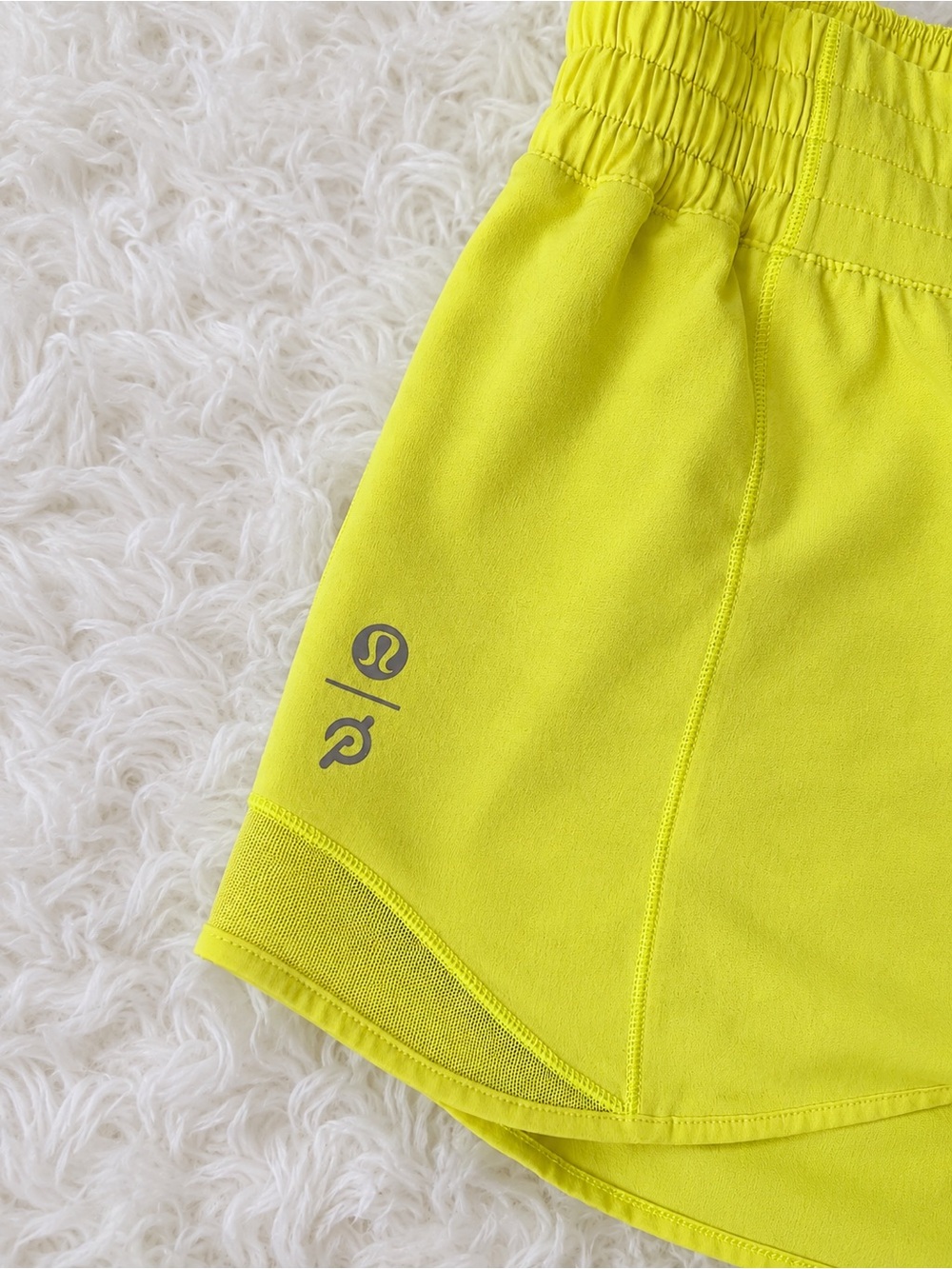 Lululemon x Peloton Neon Yellow Athletic Running Shorts - Picture 4 of 5